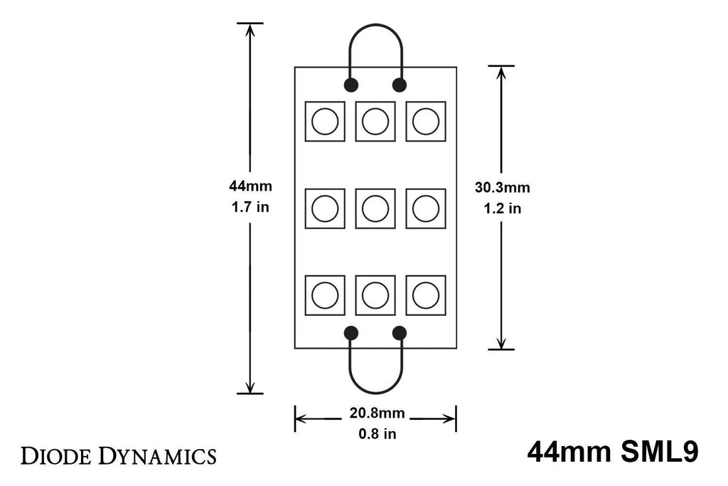 LED Bulbs 44mm SML9 Cool White 6000K Replacement for Pair Diode Dynamics (—)