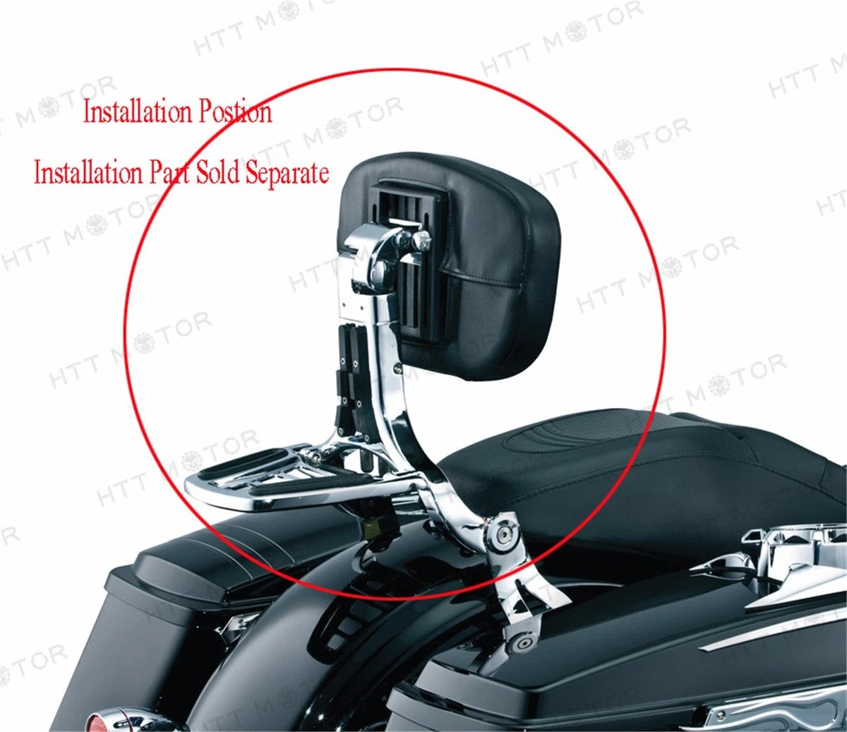 Chrome Multi Purpose Driver & Passenger Back Rest for Harley Touring FLH