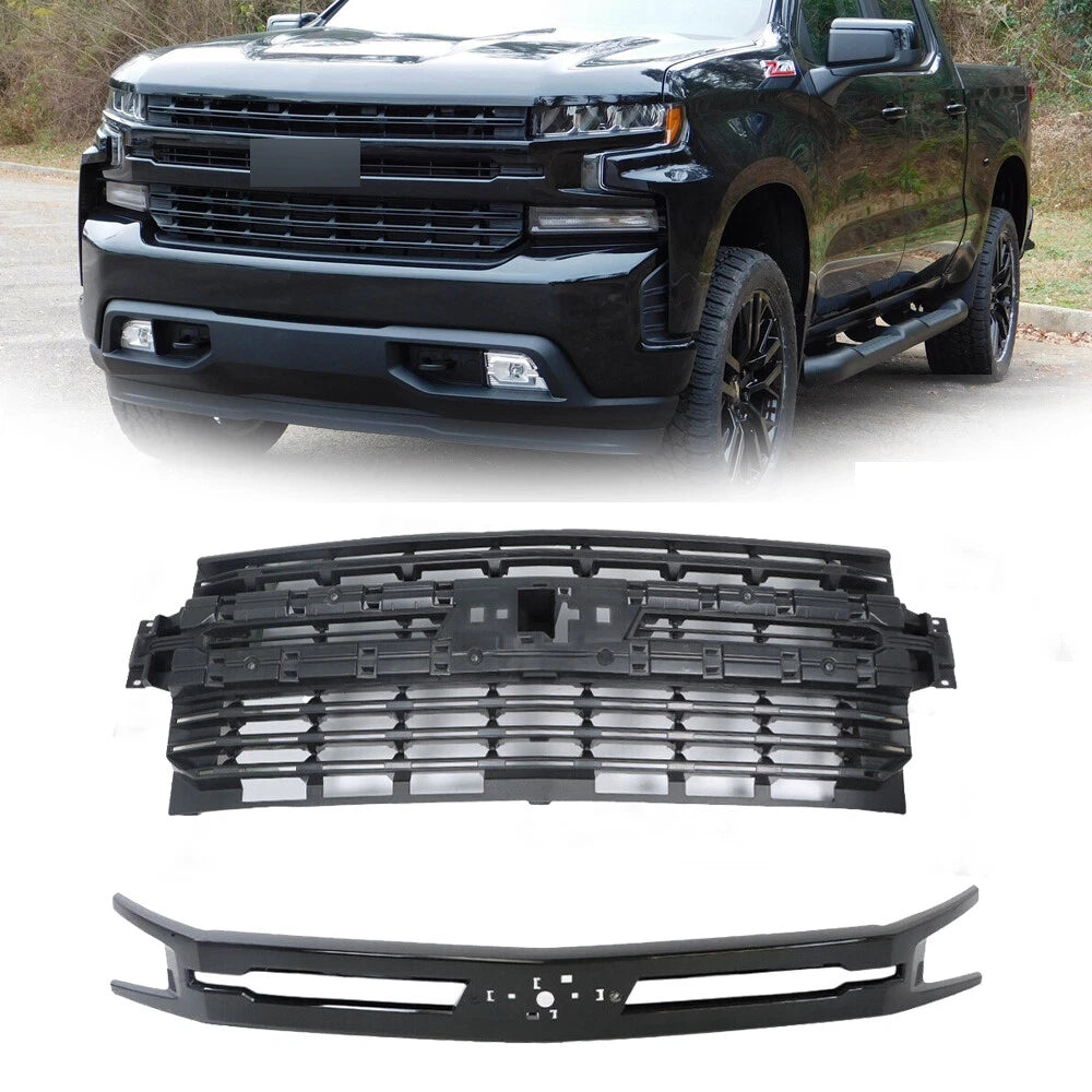 Set of 2 Front Bumper Grille Assembly for Silverado 1500 (2019–2022)