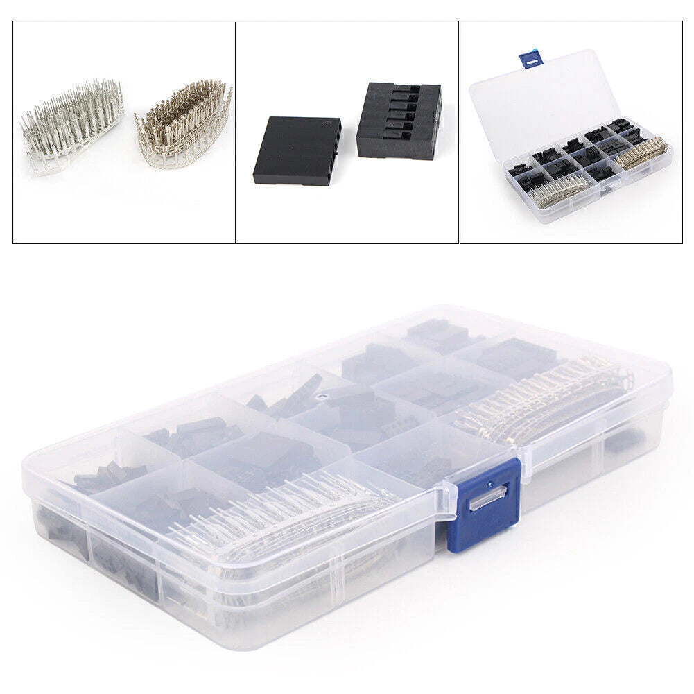 2X 2.54MM Male Female Wire Pin Header Connector Housing Kit + Case