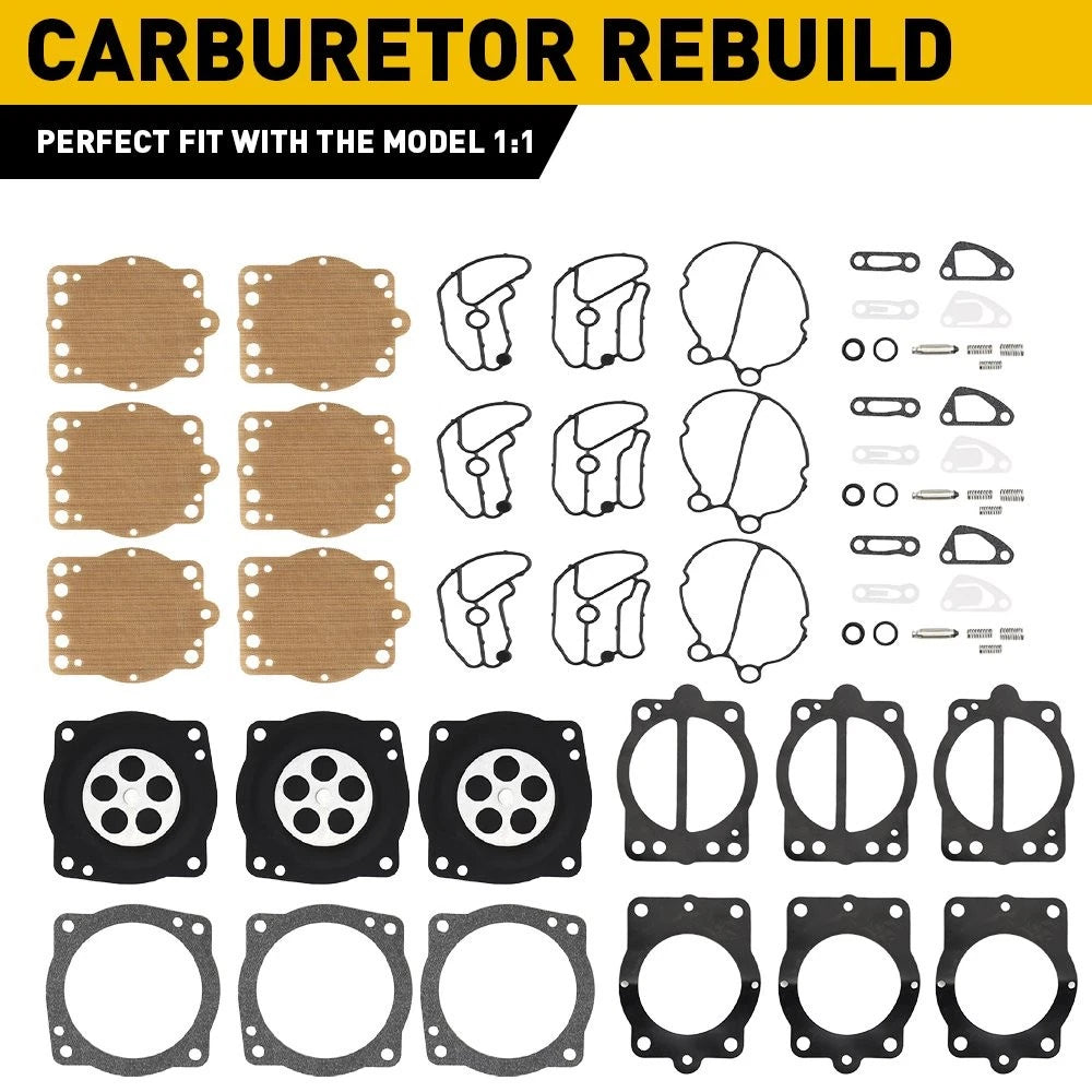 Set of 3 Carburetor Repair Kits for Polaris Freedom Genesis Octane Pro SL Virage