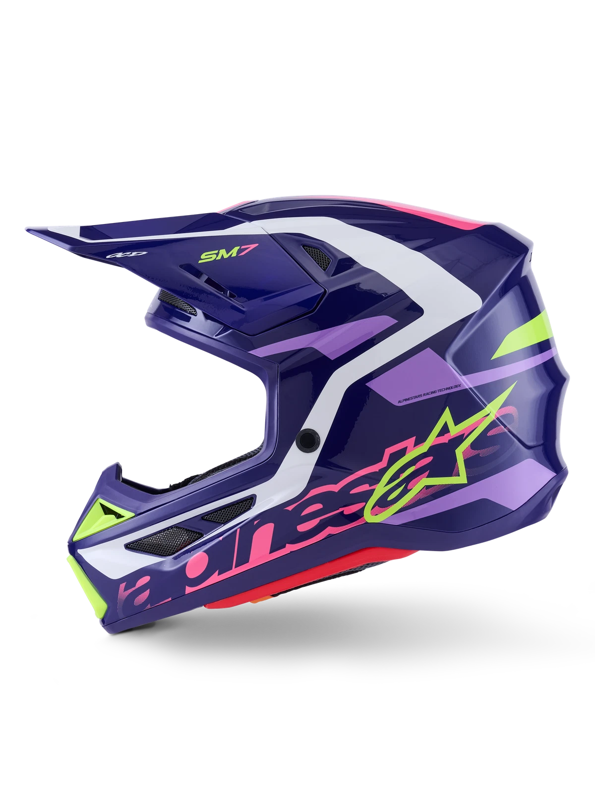 Alpinestars SM7 Deed Off-Road Helmet for X-Small Riders (Purple Pink)