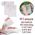 Set of 50 Drawstring Net Bags for Garden Plant Protection