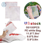 Set of 50 Drawstring Net Bags for Garden Plant Protection