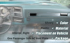 Dash AC Vent Plate for Chevy Silverado Pickup Blazer Suburban (1981–1991)