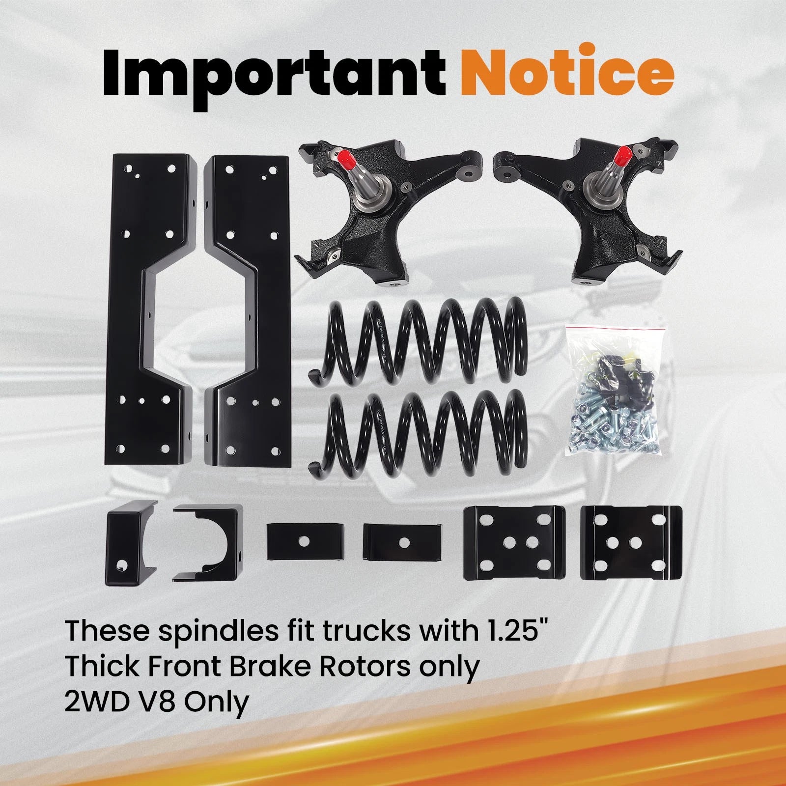 5/6" Drop Kit Spindle + Coils + Flip + C Notch for Chevy GMC C1500 (1988–1998)