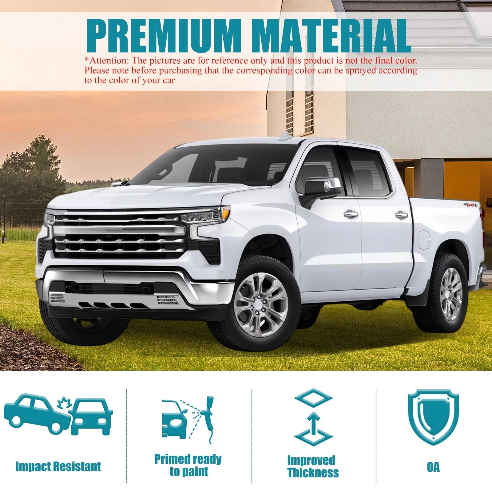 Chrome Steel Front Bumper for Chevy Silverado 1500 (2022–2023)