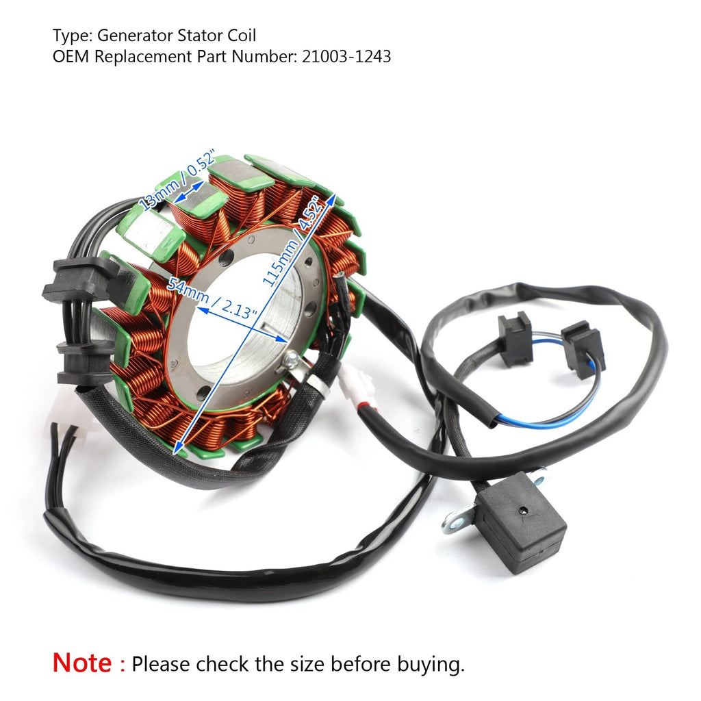 Magneto Stator Coil for Kawasaki KLF400 Bayou 400 (1993–1999) 21003-1243