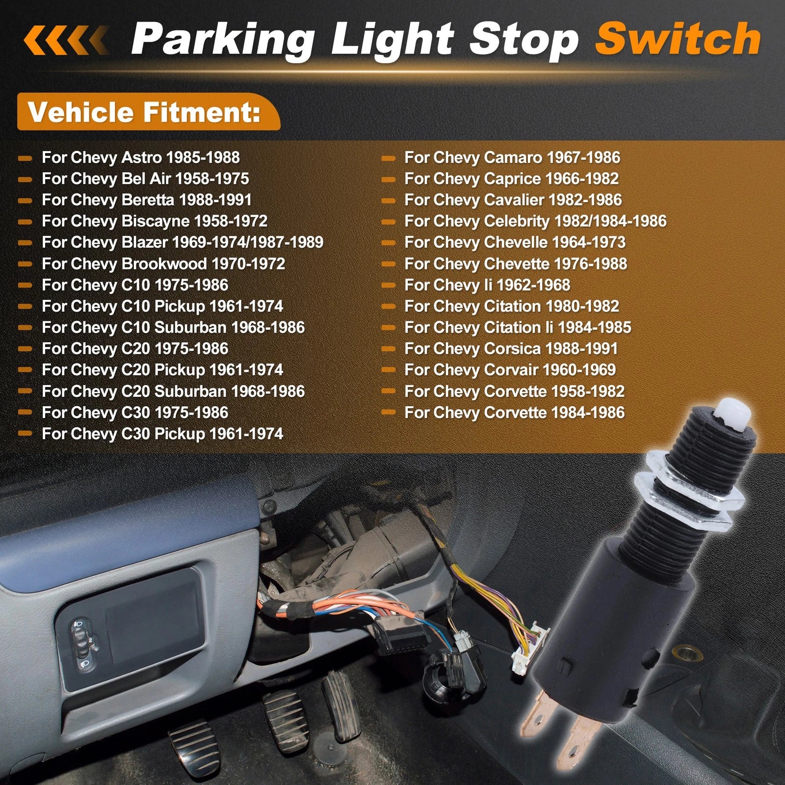 Brake Light Switch for Chevy Astro (1985–1988) 14074323
