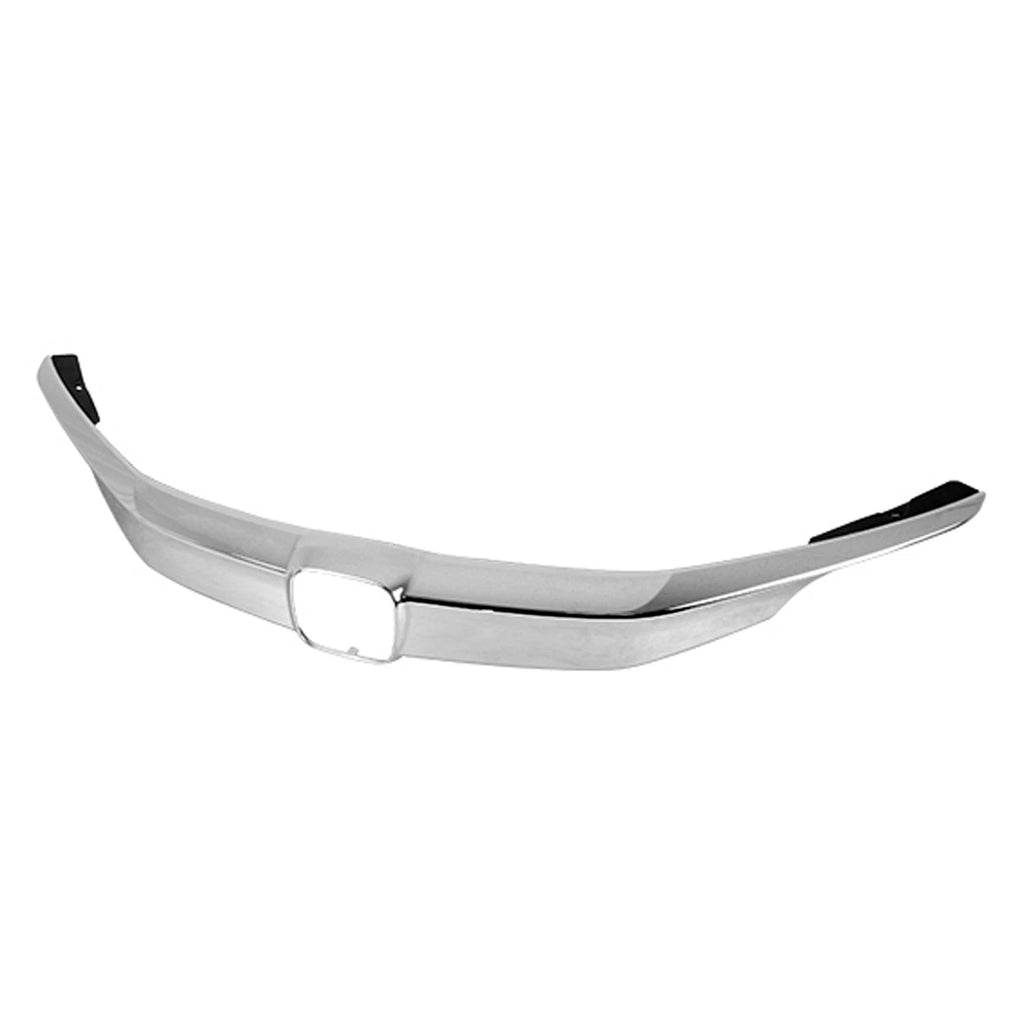 Replacement Chrome Plastic Upper Grille Molding w/Emblem Hole