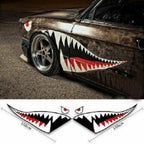 59'' / Exterior Side Door Decal / Shark Mouth Teeth Sticker Vinyl for Car