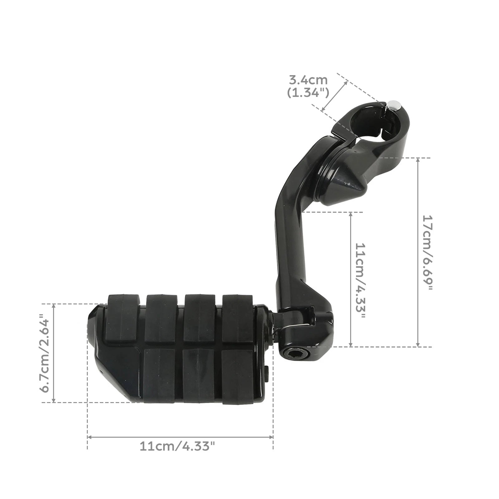 1-1/4" Highway Engine Guard Long Angled Foot Pegs for Harley Glide