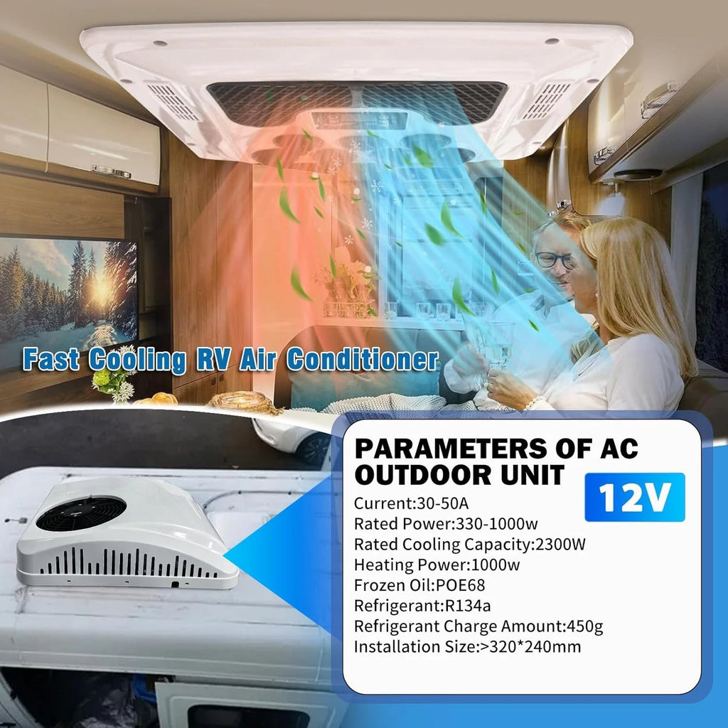 48V 11000 BTU Rooftop Air Conditioner for RV Trailer Motorhome