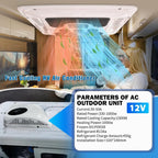48V 11000 BTU Rooftop Air Conditioner for RV Trailer Motorhome