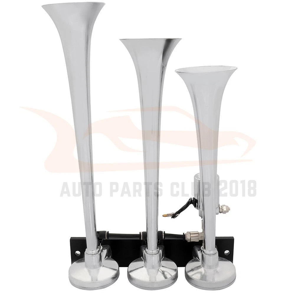 Air Horn Kit with 3 Trumpets for Truck Car (0.5G Tank, 150PSI)