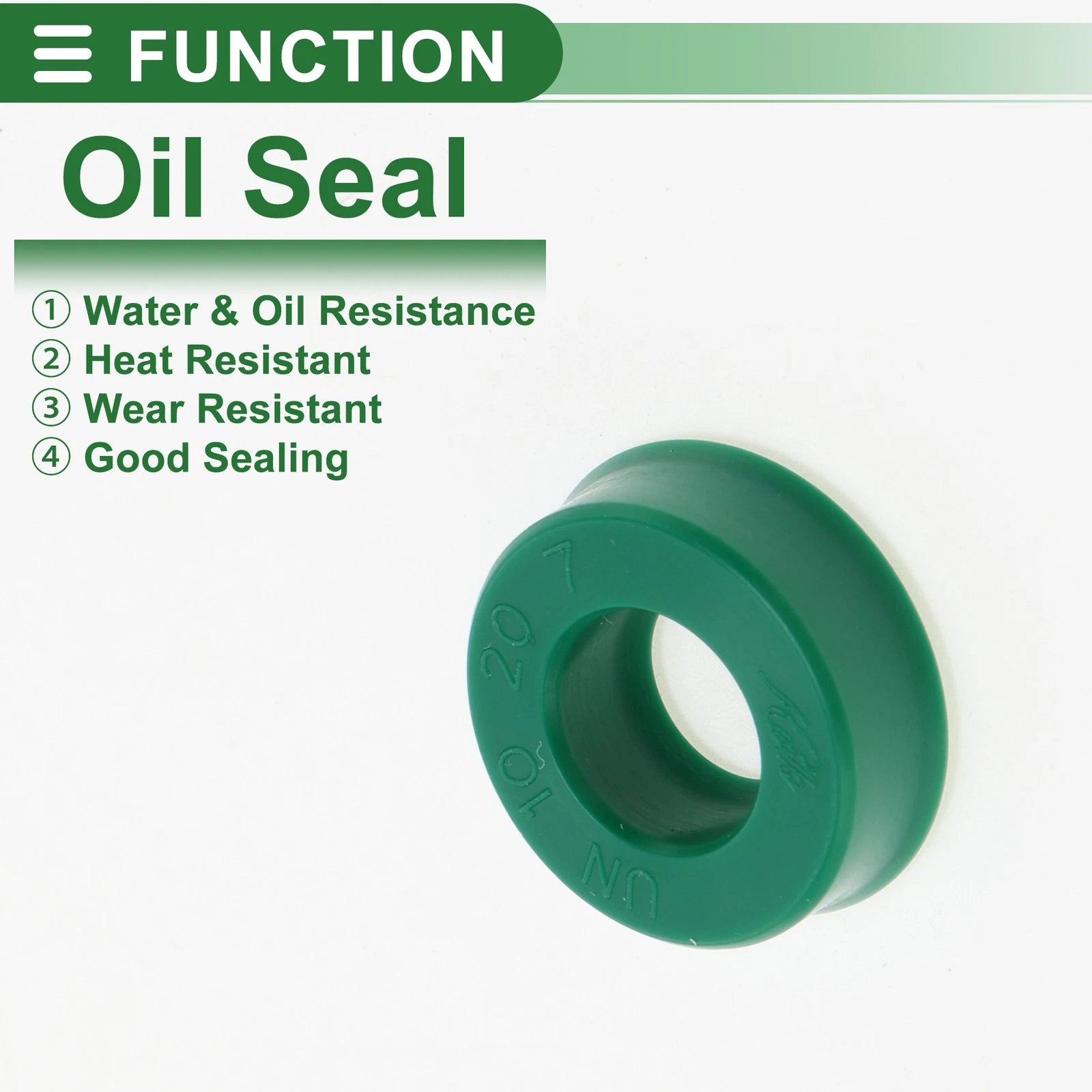 Set of 5 Oil Seal Rotary Shaft Seal 10x20x7mm High Pressure Green for Various Models