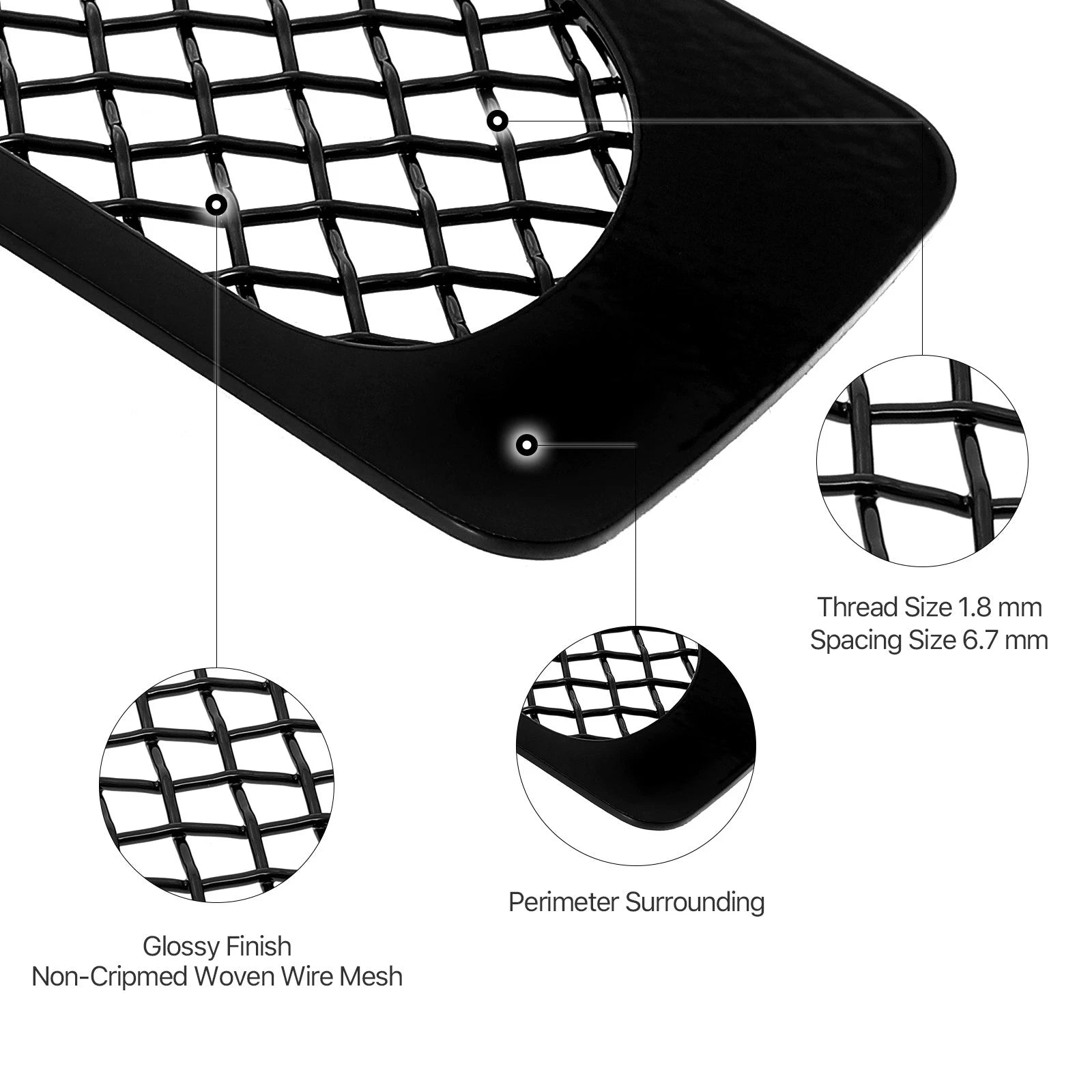 Lower Bumper Black Mesh Grille for Chrysler Crossfire (2004-2008)