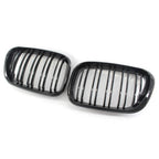 Gloss Black Dual Slat Bumper Grille Kidney Grill for BMW X5 (2000–2006)