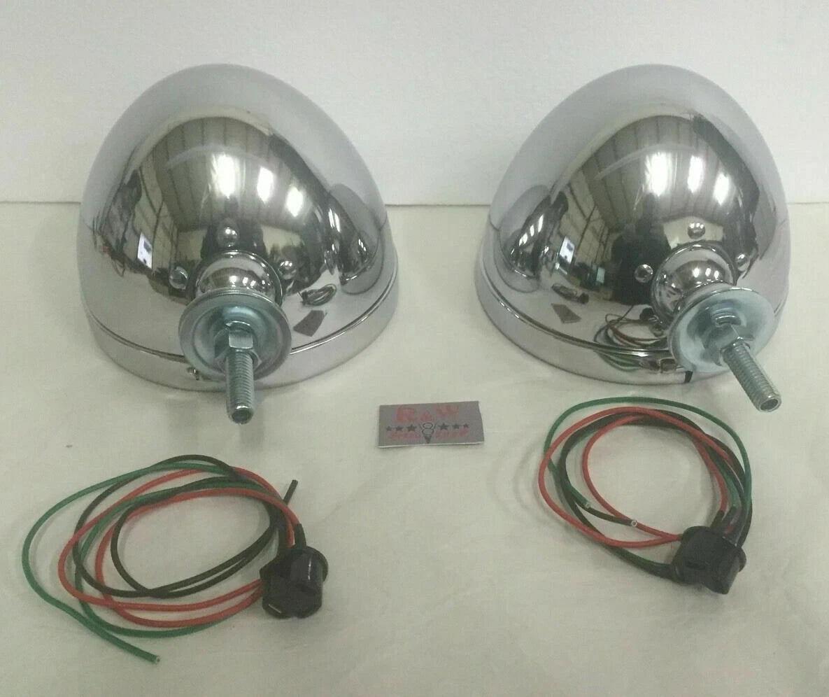 7 Inch Seal Beam Headlights with Bulbs for Ford FOMOCO Chrome Dietz Buckets (1953–1956)