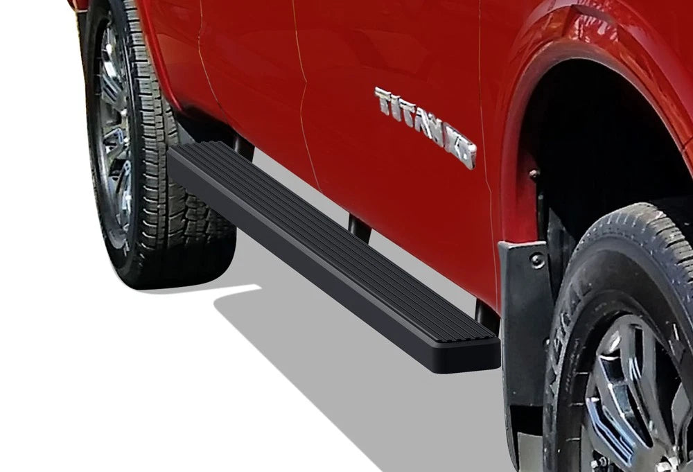4-Inch Matte Black Running Boards for Nissan Titan Crew Cab (2004–2024)