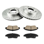 Front Drilled Slotted Rotors Ceramic Pads Kit for Honda CR-Z (2011–2015)