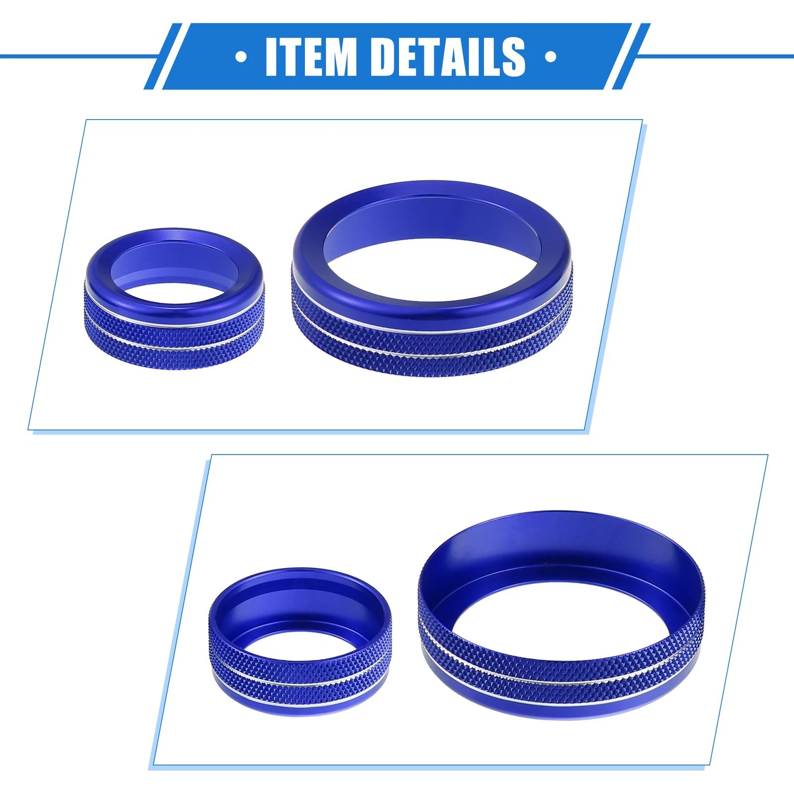 Set of 4 AC Climate Control Knob Rings for Ford Maverick (2022–2023) Blue