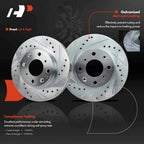 Front Drilled Brake Rotors & Ceramic Pads for Honda Civic (1990–2000)
