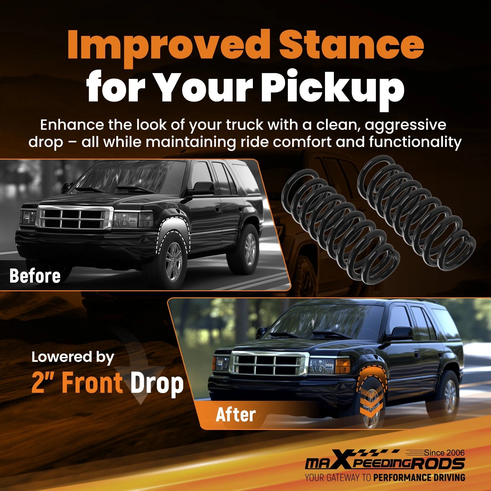 2" Front Drop Lowering Spring for Chevrolet SSR (2003-2006)