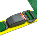 Set of 2 Green Nylon 4-Point Racing Seat Belt Harnesses with Adjustable Buckle