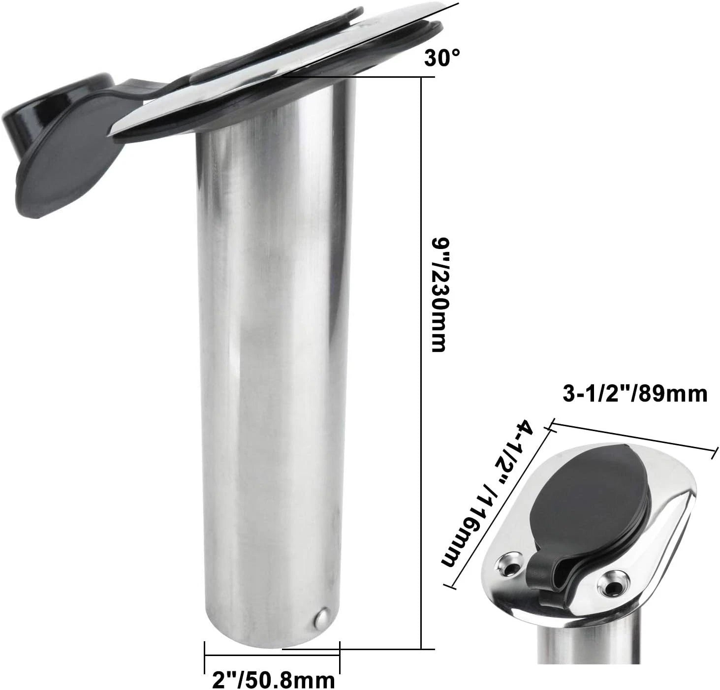 4X Stainless Steel Fishing Rod Holder for Boat (30 Degree)