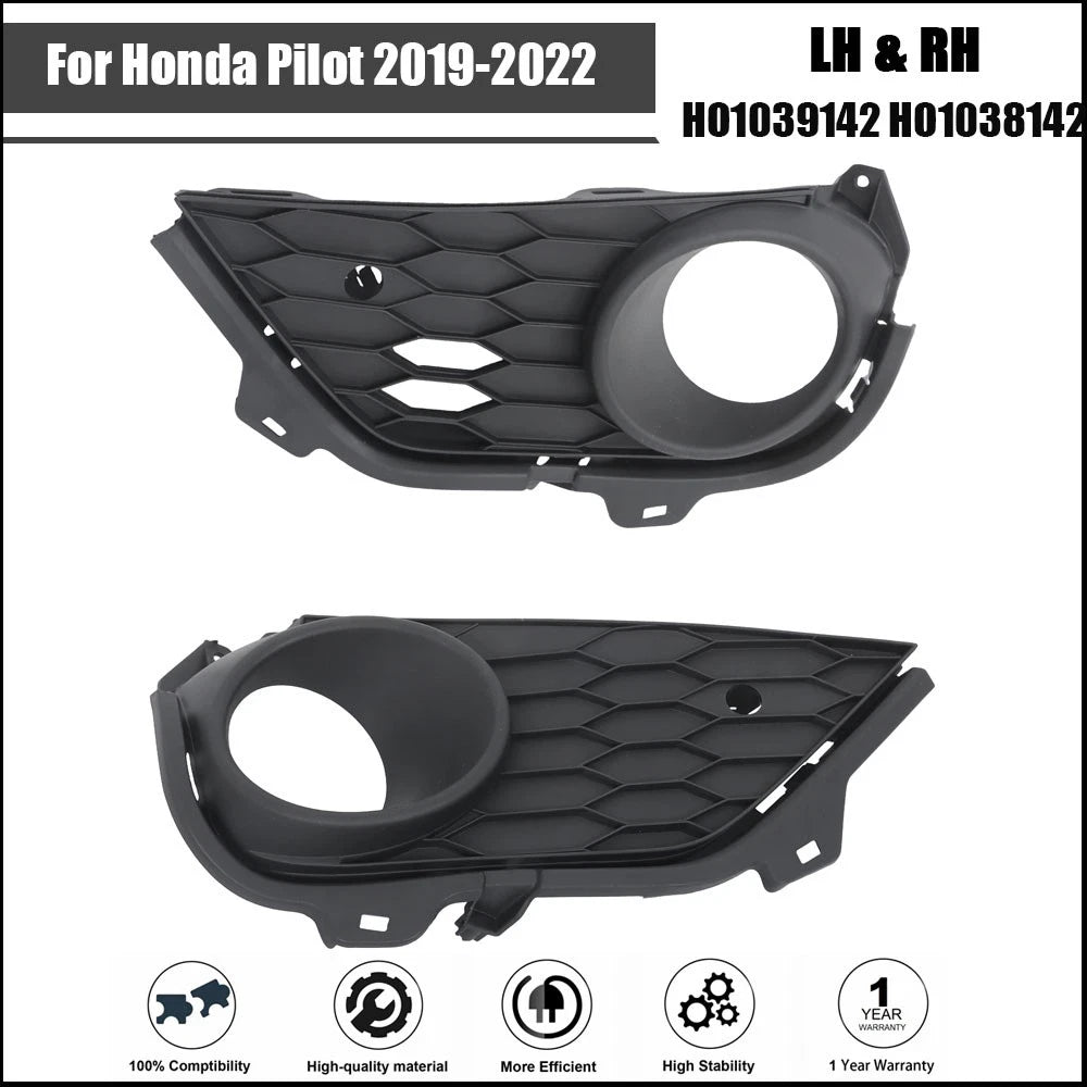 Front Bumper Fog Light Covers for Honda Pilot (2019–2022)