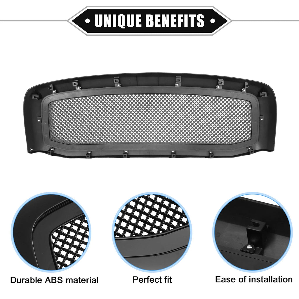 Front Grille Assembly for Dodge Ram 3500 (2006–2009) Gloss Black
