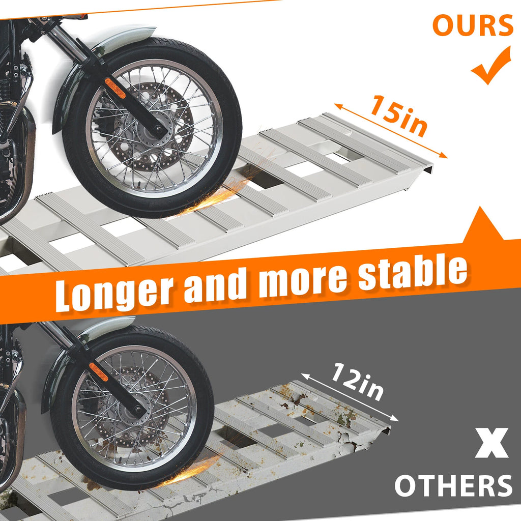 2X 60" Aluminum Hook Ramps for Car Trailer Hauler (6800 lbs)