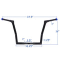14" Black Ape Hanger Handlebar for Harley Touring 1986–Up w/ Batwing Road King
