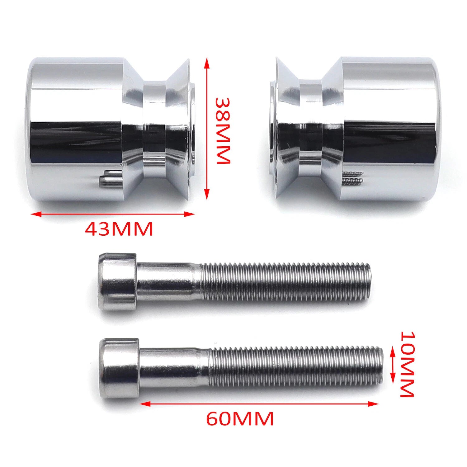 Swingarm Spools 10mm for Kawasaki Ninja ZX-14 ZX1400 (2006–2011) / ZX-6 (1998–2002)