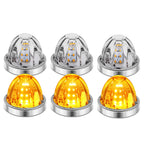 Set of 6 Chrome Clear LED Watermelon Starburst Side Marker Lights for