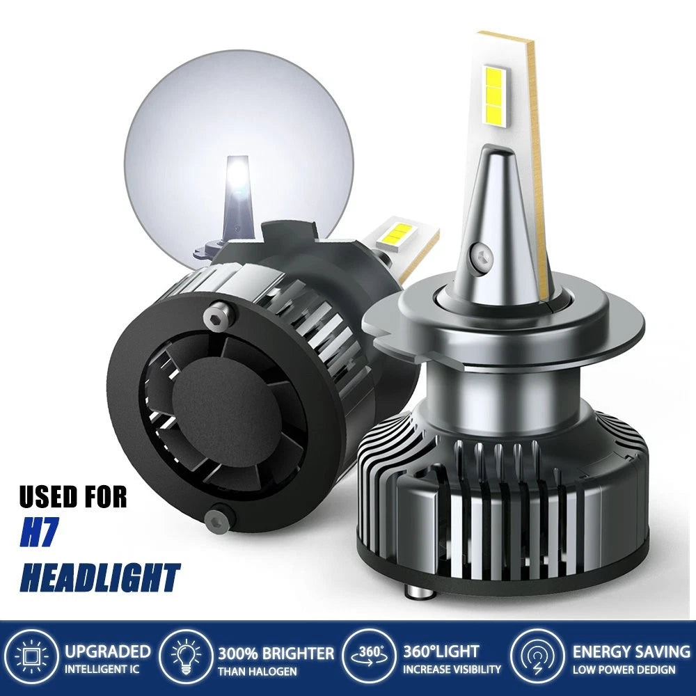 AUXITO H7 Headlight Kit Combo Bulbs for 6500K 8000LM