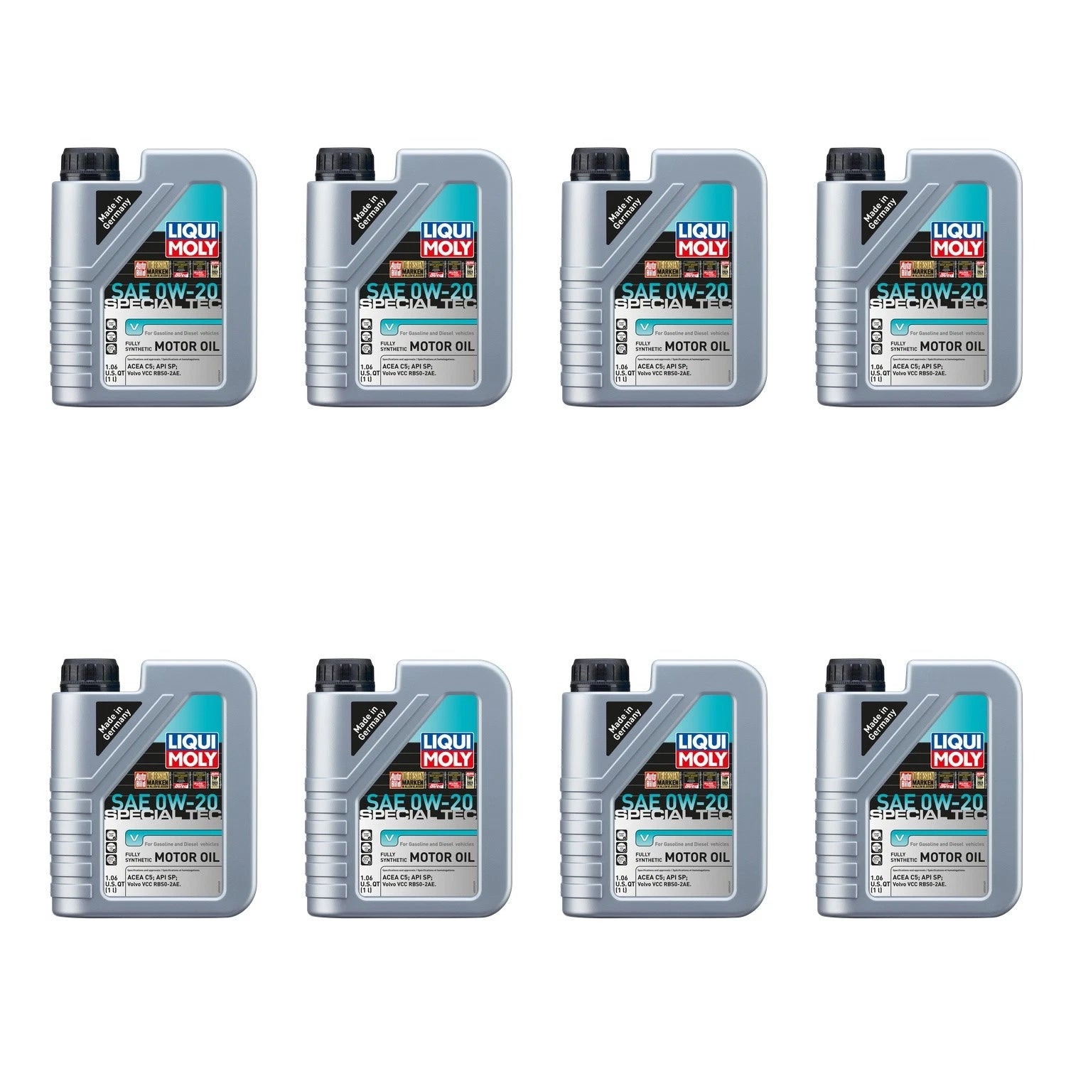 Set of 8 Liqui Moly Special Tec V 0W-20 Engine Motor Oil (8L)