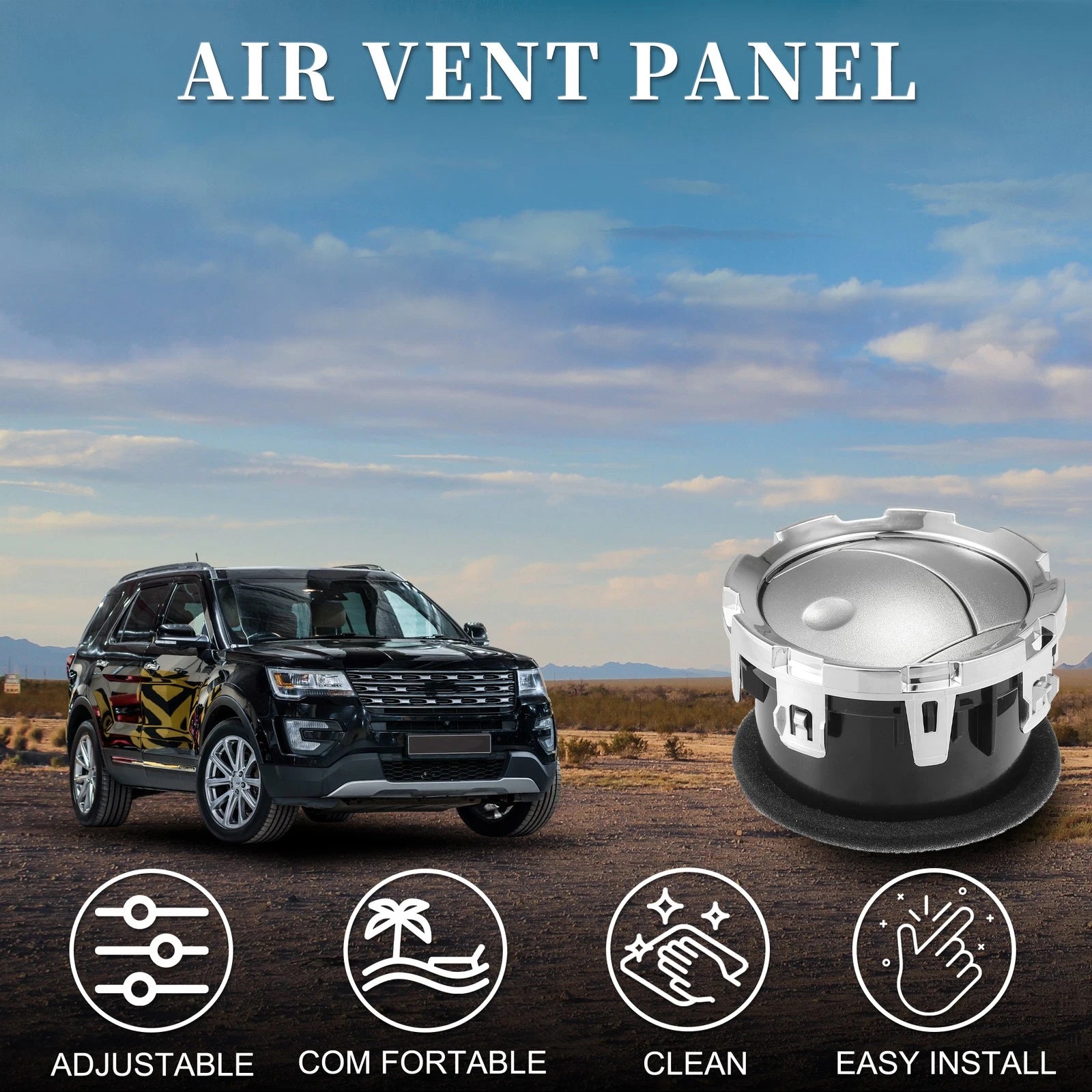 Air Vent Panel for Ford F-250 (2011–2016) - Silver Tone 634149144235