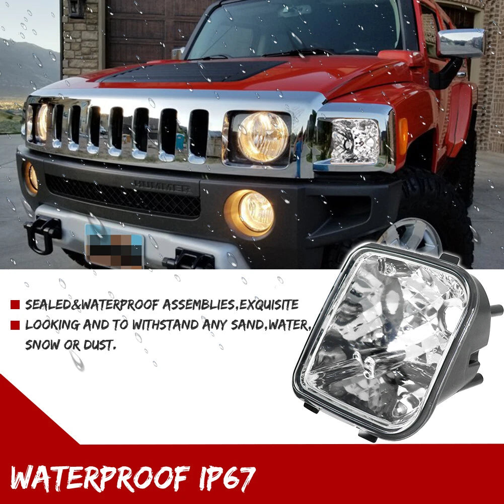 2X Clear Chrome Front Corner Signal Lights for Hummer H3 (2006–2010)