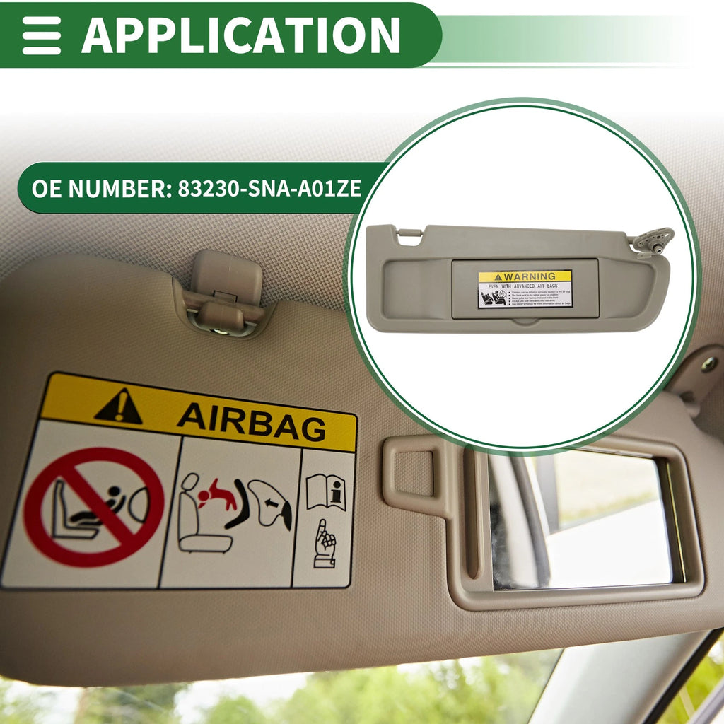 Right Sun Visor for Honda Civic (2009–2011) with Mirror No. 83230-SNA-A01ZE