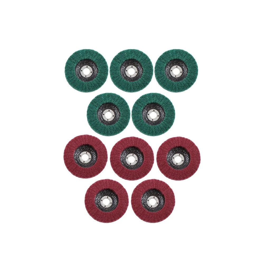 Set of 10 Flap Discs 180 & 320 Grit for 4 Inch Angle Grinder