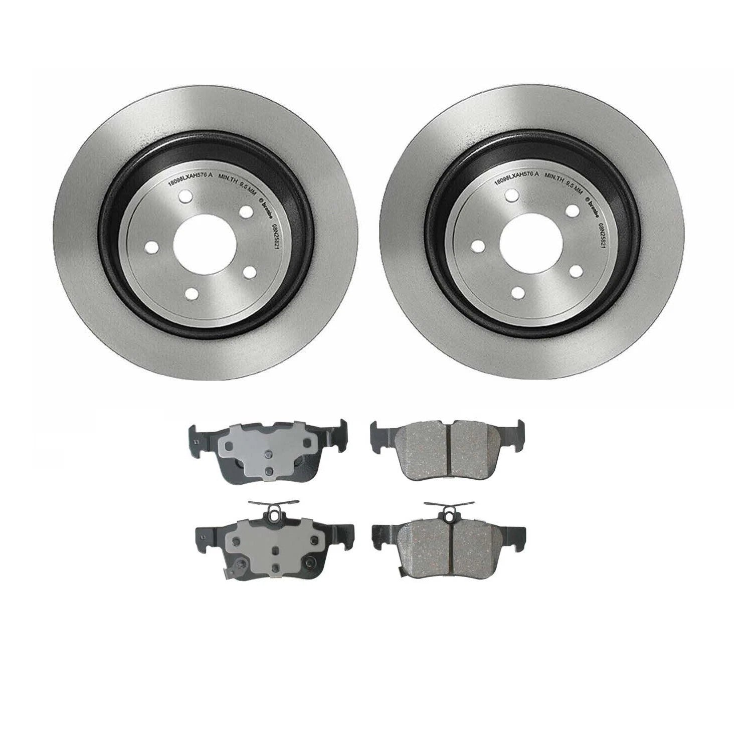 Akebono ProACT Rear Brake Kit for Ford Lincoln (316mm Disc Rotors, Ceramic Pads)
