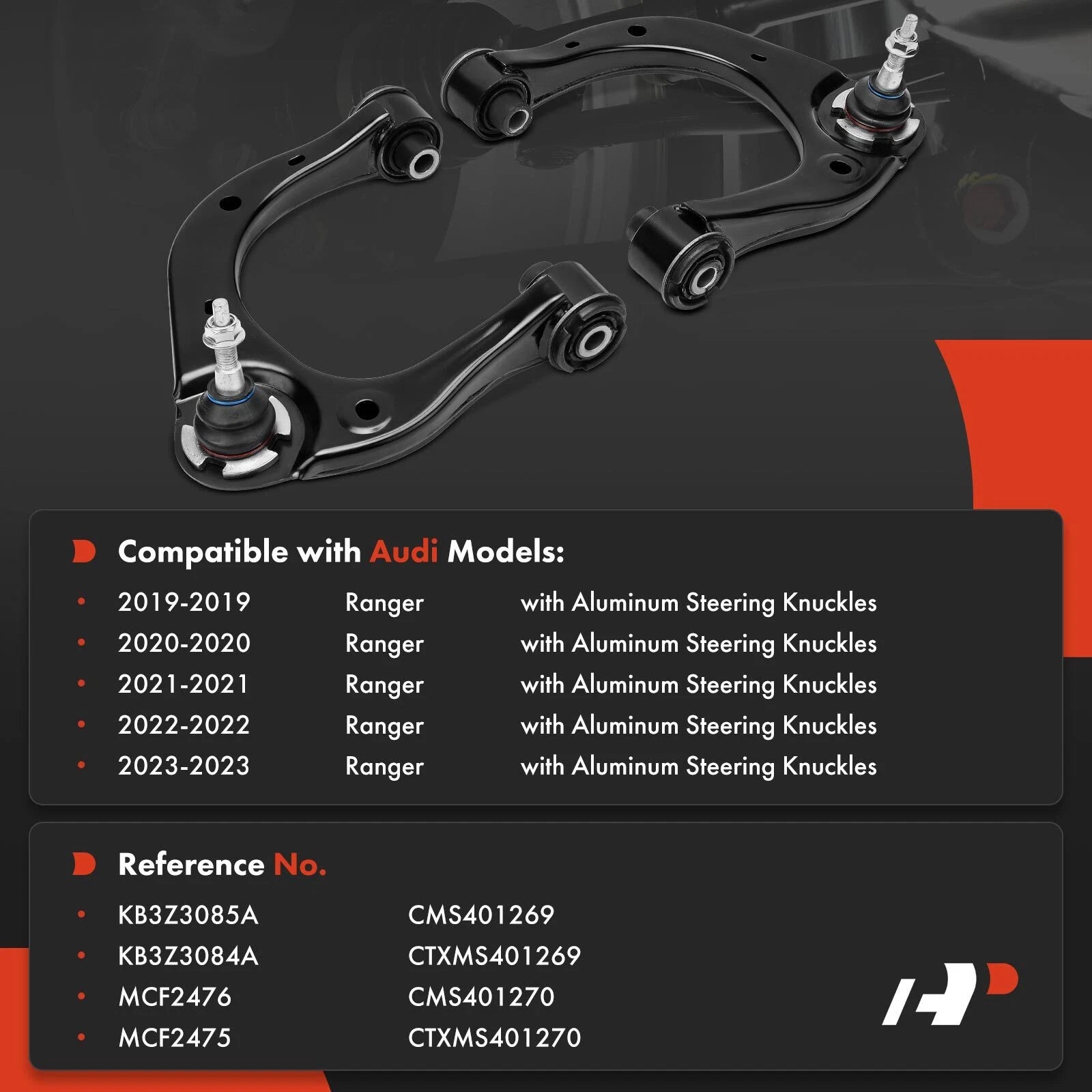2X Front Upper Control Arm with Ball Joint for Ford Ranger (2019-2023)