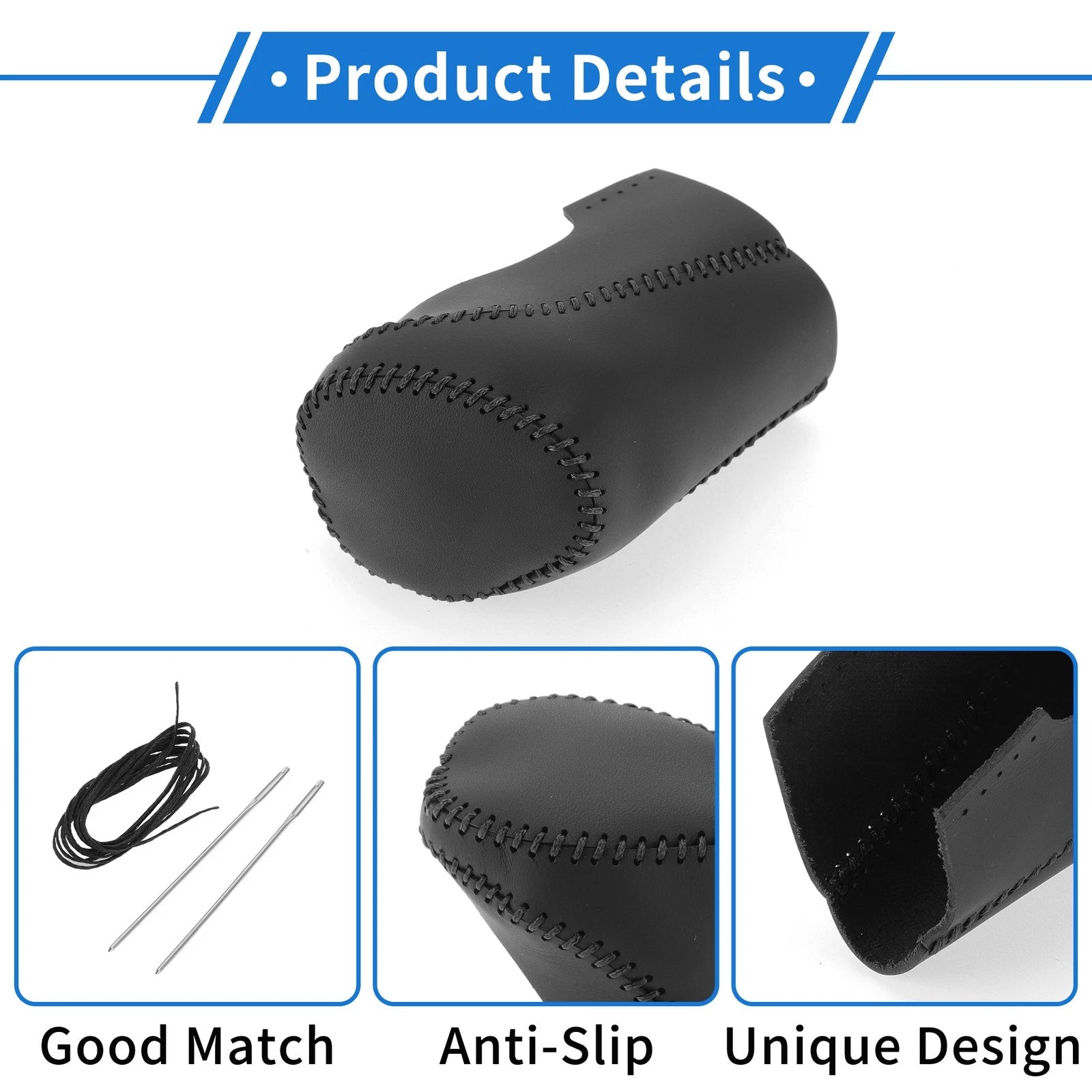 Gear Shift Knob Cover for Chevrolet Malibu (2016–2020) - Black Faux Leather
