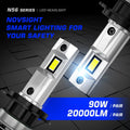 2X H7 LED Headlight Bulbs 90W 20000LM 6500K for Universal Fit