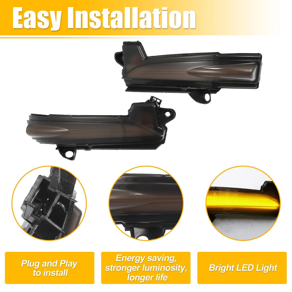 Pair LED Turn Signal Lights for Ford Fusion (2013–2020)