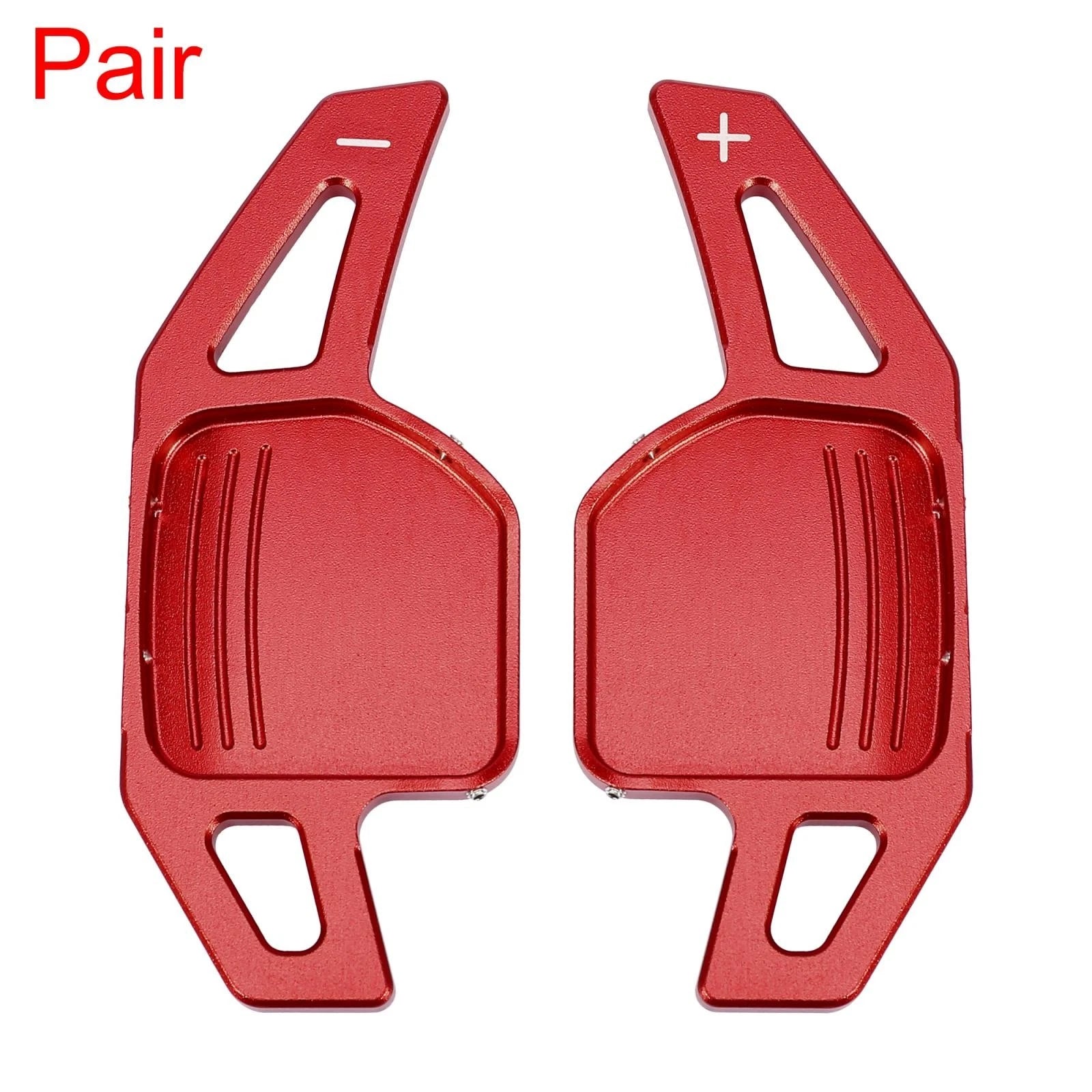 Pair Red Steering Wheel Shift Paddle Covers for Audi A3 A4 A5 A6 (2013–2020)