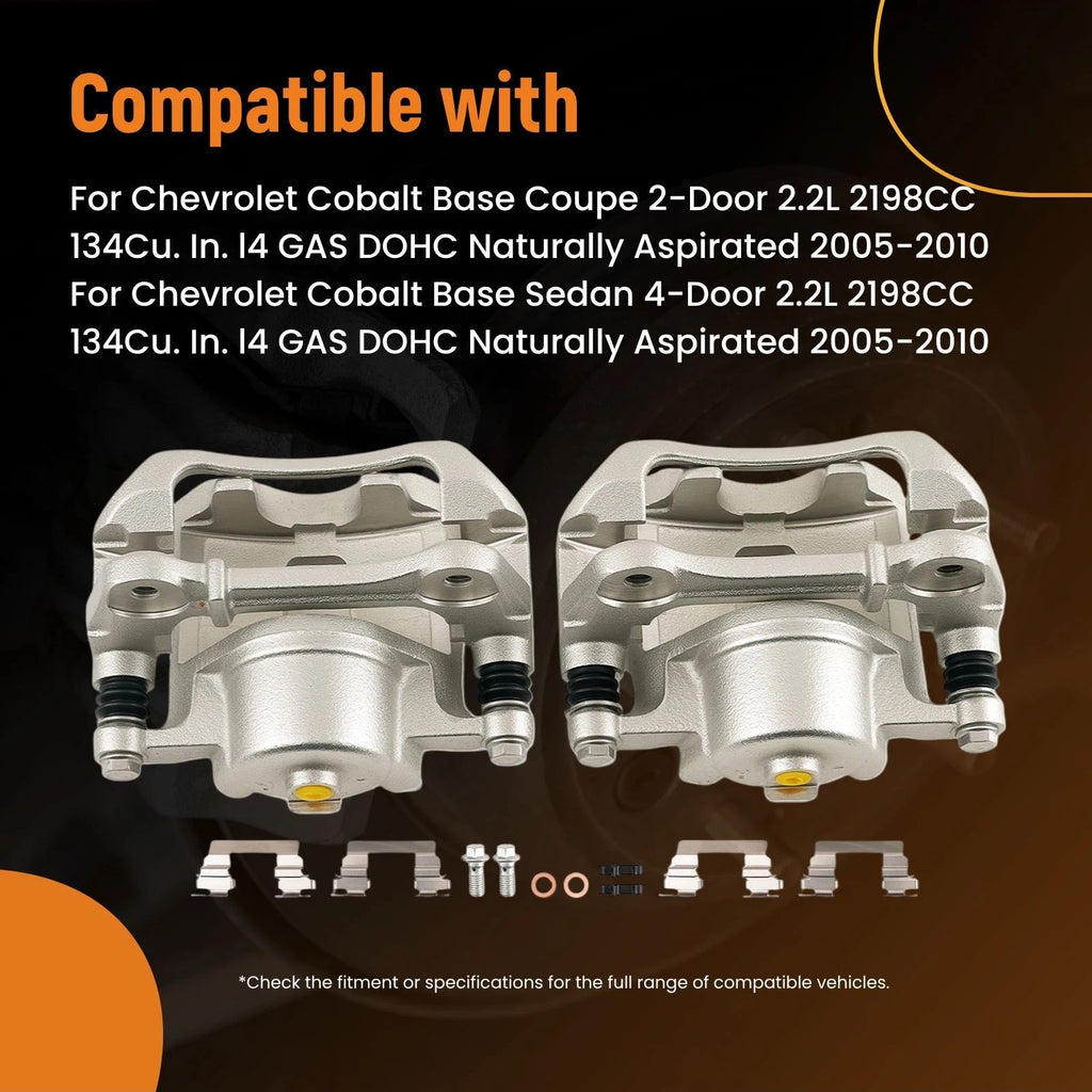 Front Disc Brake Calipers Set for Chevrolet Cobalt (2005–2010) Saturn Ion (2003–2007)