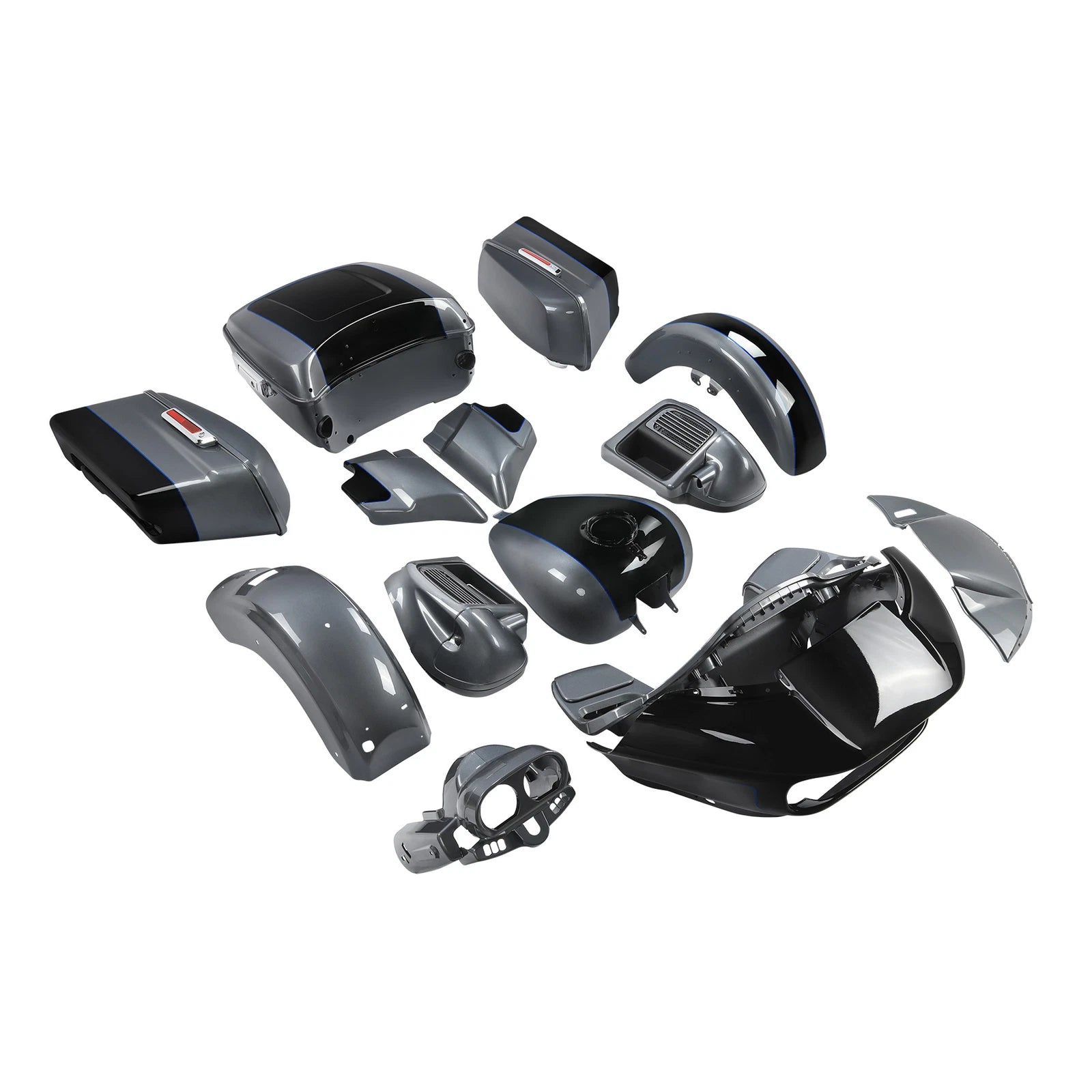 Fairings for Harley Road Glide Limited (2015–2024) Gauntlet Gray Metallic/Vivid Black